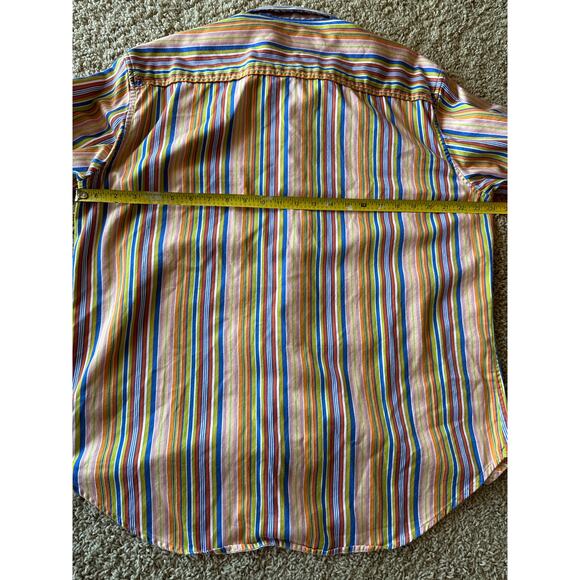 Robert Graham Bright Multi Colored Vertical Striped XL Button Down Dress Shirt - Picture 7 of 9